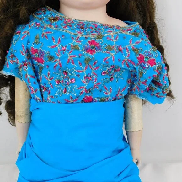 Antique German Cuno & Otto Dressel Jutta? Doll c1900 Sleep Eyes 26" FLAW - Picture 3 of 11